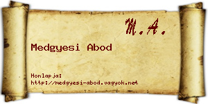 Medgyesi Abod névjegykártya
